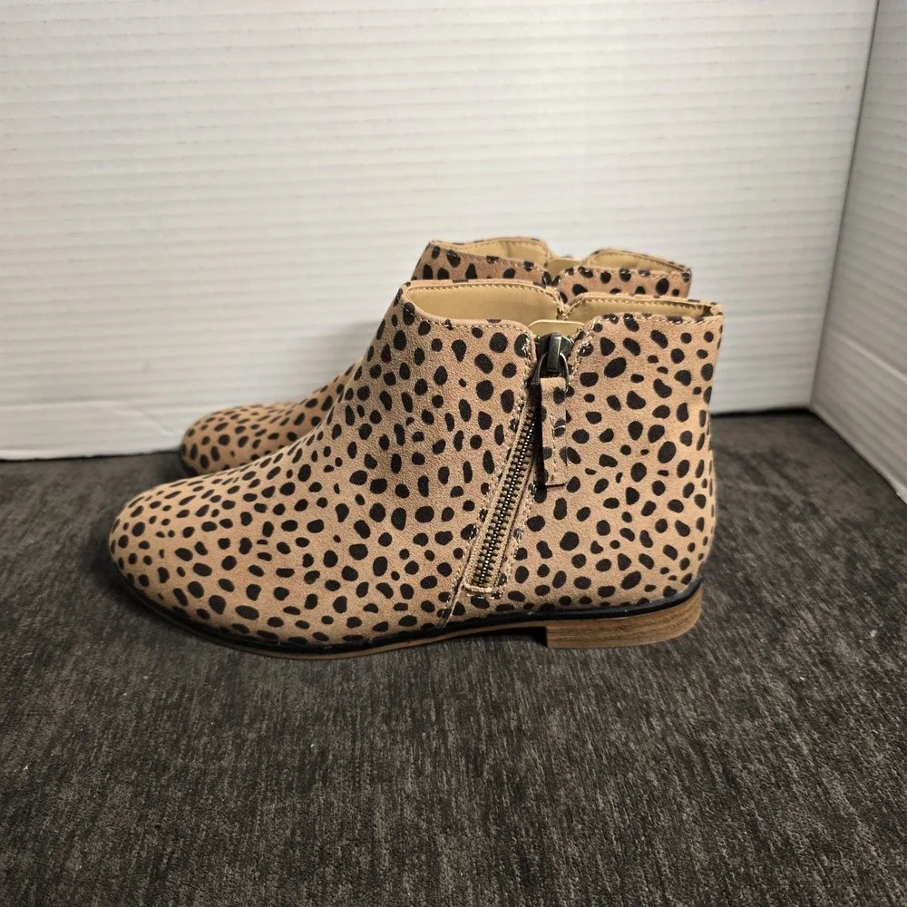 Girls' Opal Leopard Print Zipper Booties Brown -‎ Cat & Jack - SIZE 4